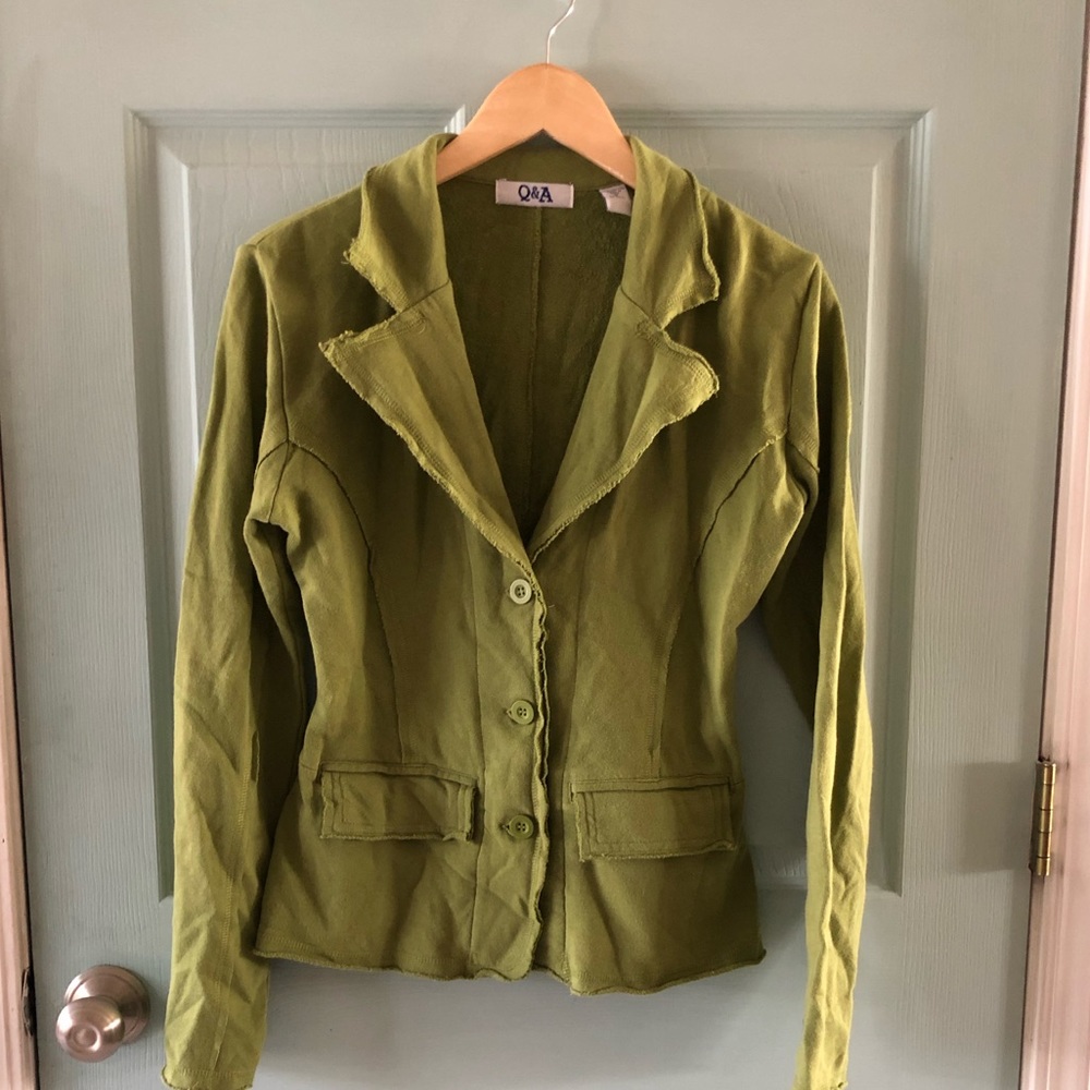 Green knit blazer